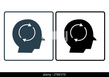 icône de rafraîchissement de l'esprit. icône liée à la santé mentale, la méditation, le bien-être. style d'icône solide. conception vectorielle simple modifiable Illustration de Vecteur