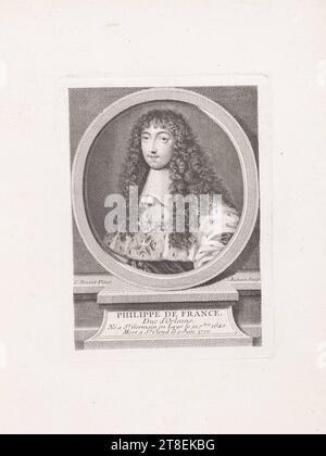 C. Notret Pinx. Aubert Sculp. PHILIPPE DE FRANCE, Duc d'Orléans né à St. Germain en Laye sur 21. 7R10 1640, mort à St. Cloud le 9 juin 1701 Banque D'Images