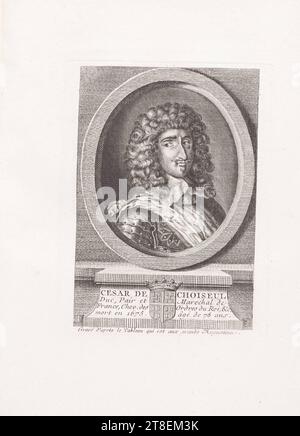 CÉSAR DE CHOISEUL Duc, pair et Maréchal de France, chev. Des ordres du Roi, &c est mort en 1675 à l'âge de 78 ans. Gravé d'après le tableau qui se trouve au Grand Augustins Banque D'Images