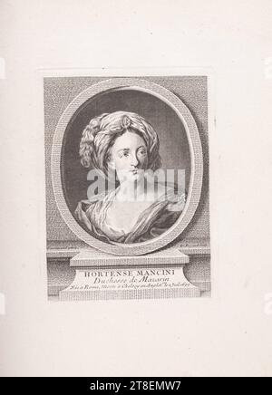 Ferdinand pinx. Et. Fessard Sculp. HORTENSE MANCINI Duchesse de Mazarin née à Rome, décédée à Chesey à Anglet.RE le 2 juillet 1699 Banque D'Images