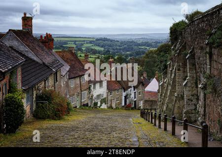 Gold Hill à Shaftesbury Dorset Angleterre Royaume-Uni Banque D'Images