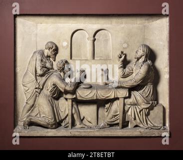 Christ à Emmaus, Bertel Thorvaldsen, 1770-1844, 1839, Sculpture, relief, Cast, hauteur 120 cm, largeur 153,3 cm, Thorvald., sculpture, européenne, modernité (1800 - 1914 Banque D'Images