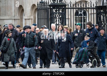 La parade annuelle et cérémonie de l'AJEX au cénotaphe honorant les membres juifs des forces armées britanniques, Londres, Royaume-Uni Banque D'Images