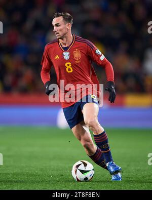 Fabian Ruiz d'Espagne en action lors du match de qualification de l'UEFA Euro 2024 entre l'Espagne et la Géorgie, le groupe A, date 10, a joué au stade Jose Zorilla Banque D'Images