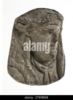 Tête d'un porte-étendard, 113, Sculpture, relief, Cast, hauteur 15,2 cm, largeur 11,5 cm, Sculpture, Romain, période Impériale, empereurs adoptifs, Trajan (98 - 117 Banque D'Images