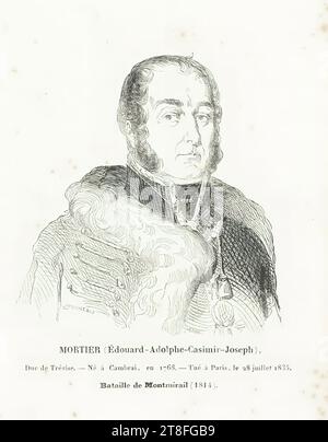 FRANÇAIS. JCAQUE. MORTIER (Édouard-Adolphe-Casimir-Joseph), duc de Trévise. Né à Cambrai, en 1768. Tué à Paris, le 28 juillet 1835., bataille de Montmirail (1814 Banque D'Images