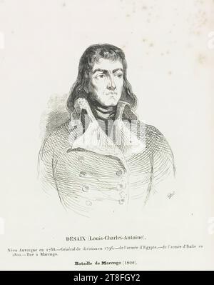 Frère DESAIX (Louis-Charles-Antoine), né en Auvergne en 1768.-général de division en 1796,-de l'armée d'Égypte,-de l'armée d'Italie en 1800.-tué à Marengo., bataille de Marengo (1800 Banque D'Images