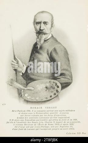 carte postale. 450. HORACE VERNET, né à Paris en 1789. Il se consacra surtout aux sujets militaires, et donna sous la Restauration un certain nombre d'œuvres, qui furent refusées par les jurys d'exposition, en raison des souvenirs nationaux qu'ils rappelaient. Il a ensuite fait une exposition spéciale qui a attiré la foule et en 1826, a été élu à l'Académie des Beaux-Arts Charles X inquiet de sa popularité, le nomme directeur de l'École de Rome (1828) et, après 1830, est chargé soit par Louis-Philippe, soit par Napoléon III Banque D'Images