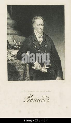 Jackson. Page. HENRY LASCELLES, COMTE DE HAREWOOD. Signature Harwood. FISHER. SON & C°. LONDRES. 1830 Banque D'Images