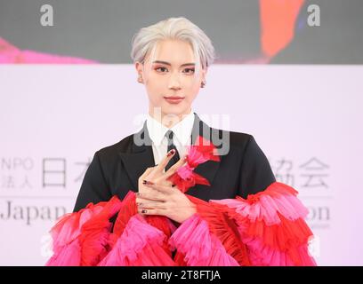 Tokyo, Japon. 20 novembre 2023. Le maquilleur coréen Gyutae assiste à la cérémonie de remise du prix « Nail of the Year 2023 » à l'exposition annuelle Tokyo Nail Expo à Tokyo le lundi 20 novembre 2023. (Photo de Yoshio Tsunoda/AFLO) Banque D'Images
