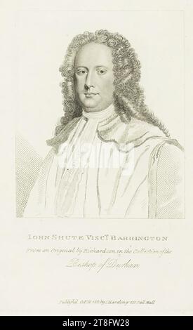 JOHN SHUTE VISA. À BARRINGTON. D'après un original de Richardson dans la collection de l'évêque de Durham. Publié Oct.r 30 1802 par S. Harding 127 Pall Mall Banque D'Images