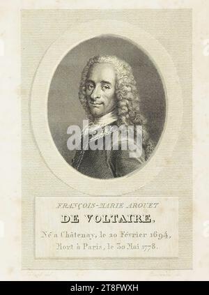 FRANÇOIS-MARIE AROUET, DE VOLTAIRE, né à Châtenay, le 20 février 1694, décès à Paris, le 30 mai 1778. Loitard del. Bonvoisin sc. A Paris, à Ménard & Desenne, rue Git-le-coeur N°. 8 Banque D'Images