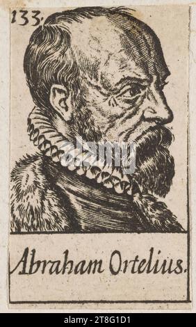 À l'origine, un gros tirage, chaque portrait était probablement destiné à être coupé et collé à côté d'un texte lié au gardien. 133. Abraham Ortelius Banque D'Images