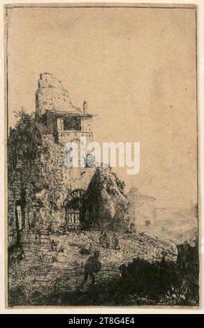 Bartholomeus Breenbergh (1598 - 1657), artiste, Caldarium des sources chaudes de Dioclétien, feuille 2 de l'ensemble 'ruines romaines', origine de l'impression : 1639 - 1640, gravure, taille de la feuille : 9,8 x 6,2 cm Banque D'Images