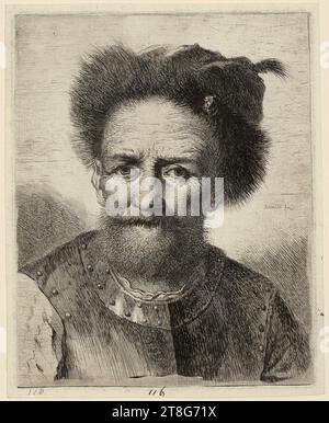 Georg Friedrich Schmidt (1712 - 1775), vieux guerrier, support d'impression : 1730 - 1775, gravure sur cuivre, gravure et pointe sèche, dimensions de la feuille : 20,0 x 16,1 cm, signé 'Schmidt fec' au centre droit, recto inscrit '116' en plume et brun au centre inférieur ; note du marchand en graphite au verso inférieur gauche '5978, vsq Banque D'Images