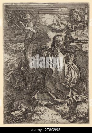 Albrecht Dürer (1471 - 1528), Christ sur le mont des oliviers, support d'impression : 1515, gravure sur fer, taille de la feuille : 22,3 x 16,0 cm, daté et monogrammé au centre inférieur '1515, AD Banque D'Images