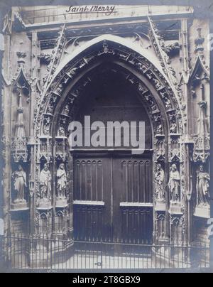 Portail central, église Saint-Merri, 4e arrondissement, Paris, Photographie, art graphique, Photographie, Dimensions - oeuvre : hauteur : 27,7 cm, largeur : 21,8 cm Banque D'Images
