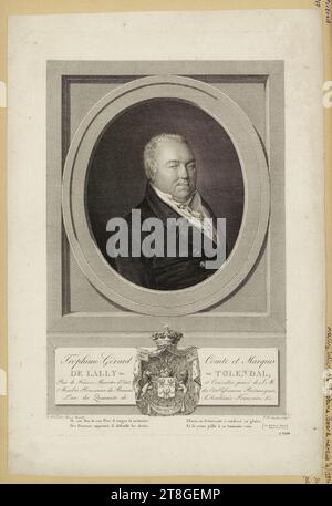 Trophime Gérard, comte et marquis, de Lally-Tolendal, pair de France, secrétaire d'État, et conseiller privé de S.M. ..., Anselin, Jean-Louis, graveur, inconnu, auteur du modèle, Print, Arts graphiques, Print, Chisel, gravure, Dimensions - oeuvre : hauteur : 45,2 cm, largeur : 30,7 cm, Dimensions - montage :, hauteur : 50 cm, largeur : 32,5 cm Banque D'Images