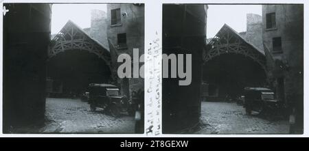 Rue Montorgueil, Hôtel du Compas d'Or, 1e arrondissement, Paris, photographe, en 1928, photographie, vue stéréoscopique, Paris, Dimensions de l'oeuvre : hauteur : 5,3 cm, largeur : 12,2 cm Banque D'Images