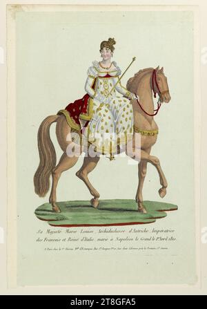 Sa Majesté Marie Louise, archiduchesse d'Autriche, Impératrice des Français et reine d'Italie, mariée à Napoléon le Grand le 1 avril 1810, graveur, Chéreau (veuve), Éditeur, imprimer, Arts graphiques, Imprimer, poinçonné (gravure), gravure, tirage couleur, Dimensions - travail : hauteur : 33,6 cm, largeur : 22 cm, Dimensions - montage:, hauteur : 50 cm, largeur : 32,5 cm Banque D'Images