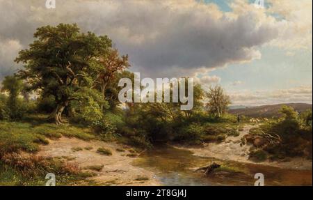 Shepherd by the Stream de Hendrik Dirk Kruseman van Elten. Banque D'Images