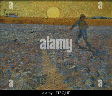 Le Sower - peinture de Van Gogh. Banque D'Images