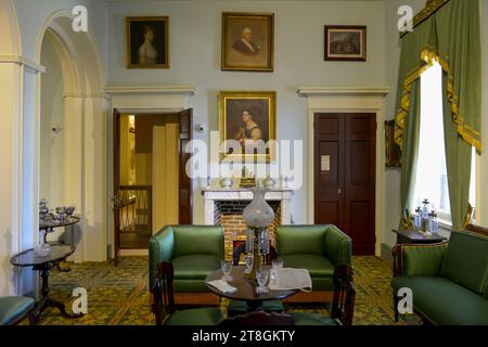 L'intérieur de Arlington House en Virginie avec son décor originel de l'époque de l'après-guerre de Sécession Banque D'Images