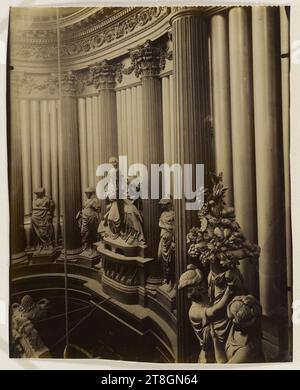 Statues des grands orgues, intérieur de l'église Saint-Sulpice, 6e arrondissement, Paris, Atget, Eugène (Jean Eugène Auguste Atget), photographe, Photographie, Arts graphiques, estampe albumen, dimensions - travail : hauteur : 22.1cm, largeur : 17.6cm Banque D'Images