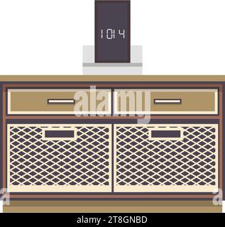 Horloge numérique sur l'icône vectorielle de table de bureau Illustration de Vecteur