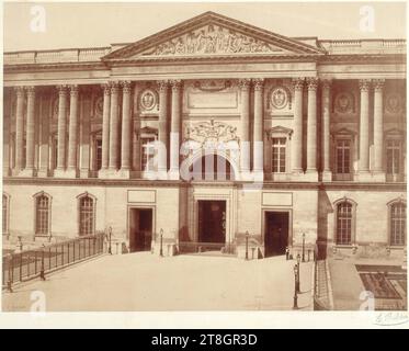 Façade de la colonnade de Perrault au Louvre, 1er arrondissement, Paris, Baldus, Edouard, photographe, Array, Photographie, tirage sur papier salé, Paris, dimensions - travail : hauteur : 33,2 cm, largeur : 43,5 cm, Dimensions - montage d'origine:, hauteur : 44,5 cm, largeur : 59,5 cm, Dimensions - montage:, hauteur : 65 cm, largeur : 50 cm Banque D'Images