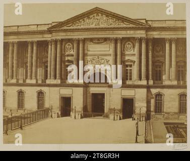 Façade de la colonnade Perrault au Louvre, 1e arrondissement, Paris, Baldus, Edouard, photographe, Array, Photographie, tirage sur papier salé, Paris, dimensions - travail : hauteur : 33,2 cm, largeur : 43,5 cm, Dimensions - montage d'origine:, hauteur : 44,5 cm, largeur : 59,5 cm, Dimensions - montage:, hauteur : 65 cm, largeur : 50 cm Banque D'Images