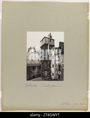 L'escalier gothique du Hôtel de sens, 1e arrondissement, Paris, Barry, J. (veuve), photographe, en 5-1912, 19e-20e siècle, Photographie, Arts graphiques, photographie, tirage au bromure de gélatine argent, Dimensions - travail : hauteur : 22,2 cm, largeur : 17 cm, Dimensions - montage :, hauteur : 50,4 cm, largeur : 40 cm Banque D'Images