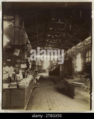 Marché des Carmes, place Maubert, 5e arrondissement, Paris, Atget, Eugène (Jean Eugène Auguste Atget), photographe, Photographie, Arts graphiques, Albumen print, dimensions - travail : hauteur : 21,7 cm, largeur : 18,8 cm Banque D'Images