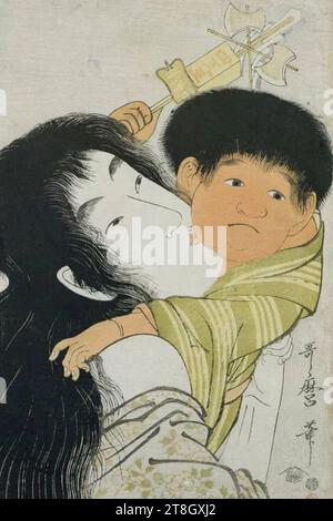 Utamaro Yama-uba et Kintaro 3. Banque D'Images