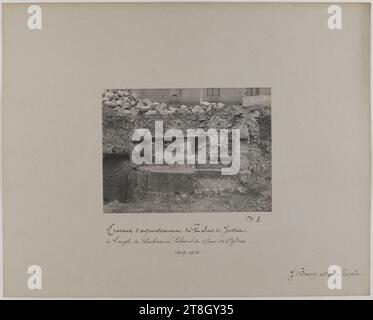 Agrandissement du Palais de Justice à l’angle du Boulevard du Palais et du Quai des Orfèvres, 4e arrondissement, Paris, Barry, Jean, photographe, entre 1909-1910, Photographie, Arts graphiques, Photographie, impression bromure d'argent gélatine, Dimensions - travail : hauteur : 16,7 cm, largeur : 22,8 cm, Dimensions - monture antique:, hauteur : 40,1 cm, largeur : 50,2 cm Banque D'Images