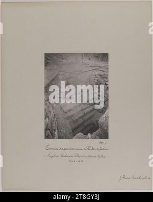 Agrandissement du Palais de Justice à l’angle du Boulevard du Palais et du Quai des Orfèvres, 4e arrondissement, Paris, Barry, Jean, photographe, entre 1909-1910, Photographie, Arts graphiques, Photographie, impression gélatine-bromure d'argent, Dimensions de travail : hauteur : 16,7 cm, largeur : 22,8 cm, Dimensions de l'ancienne monture : hauteur : 40,1 cm, largeur : 50,2 cm Banque D'Images