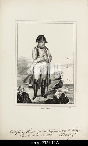 Napoléon, dessinateur-lithographe, Marlet, Jean Henri, Imprimeur-lithographe, en 1831, impression, Art graphique, impression, lithographie, dimensions - travail : hauteur : 47,8 cm, largeur : 31,8 cm, Dimensions - montage:, hauteur : 50cm, largeur : 32.9cm Banque D'Images