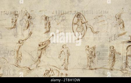 Utrechts-Psalter PSAUME-80 jouant à Dieu. Banque D'Images