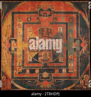 Peinture de Vajradhatu Mandala, Tibet, 11e siècle après JC. Pigment sur coton. Banque D'Images