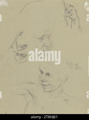 ANTON BURGER, bébé et jeune femme, feuille, 296 x 223 mm, fusain sur papier gris-brun, bébé et jeune femme, ANTON BURGER, maître boucher de lecture, 19e SIÈCLE, DESSIN, fusain sur papier gris-brun, FUSAIN, PAPIER, DESSIN FUSAIN, ALLEMAND, ÉTUDE, ÉTUDE DE FIGURE, timbre de domaine en bas au centre Anton Burger, Francfort-sur-le-main, Francfort-sur-le-main Banque D'Images