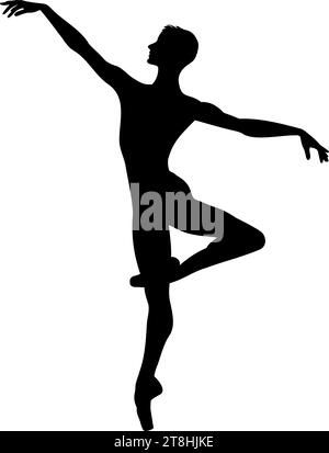 Silhouette de danseur de ballet masculin. Illustration vectorielle Illustration de Vecteur