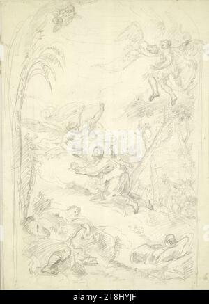 Christ sur le mont des oliviers, Lucas Stipperger, Vienne 1755 - 1806 Vienne, dessin, crayon, feuille : 36,9 × 26 cm, Autriche Banque D'Images