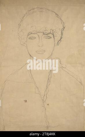 Buste féminin de devant, Gustav Klimt, Vienne 1862 - 1918 Vienne, vers 1916, dessin, crayon, 56,8 x 36,5 cm, Autriche Banque D'Images