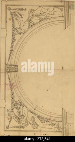 Etude architecturale, Rudolf Weyr, Vienne 1847 - 1914 Vienne, dessin, 40 × 22,2 cm, Autriche Banque D'Images