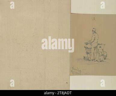 Croquis divers, Venise, Sketchbook Alt Franz ; 20 pages collées, Franz Alt, Vienne 1821 - 1914 Vienne, carnet de croquis : 1844-1847, dessin, crayon, feuille droite repliée, feuille : 13,4 cm x 17,5 cm, Franz Alt Estate, Autriche Banque D'Images