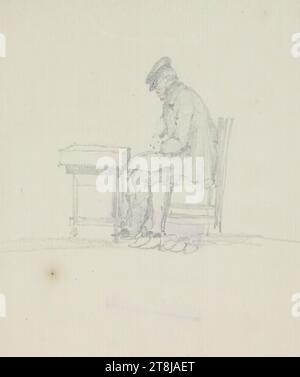 Croquis divers, carnet de croquis Alt Franz ; 20 pages collées, Franz Alt, Vienne 1821 - 1914 Vienne, carnet de croquis : 1844-1847, dessin, crayon, feuille : 9,9 cm x 8,1 cm, Franz Alt Estate, Autriche Banque D'Images