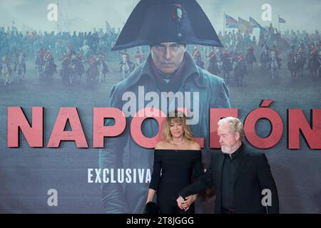 Madrid. Espagne. 20231120, Ridley Scott, Giannina Facio assiste à la première de Napoléon au Musée du Prado le 20 novembre 2023 à Madrid, Espagne Credit : MPG/Alamy Live News Banque D'Images