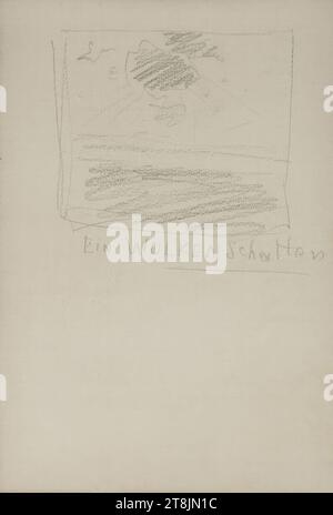 Brouillon d'image pour 'A Cloud Shadow', carnet de croquis Rösch Ludwig ; 35 pages paginées, Ludwig Rösch, Vienne 1864 - 1936 Vienne, dessin, crayon, feuille : 16,2 x 11,1 cm, M.U. 'A CLOUD SHADOW', crayon, Autriche Banque D'Images