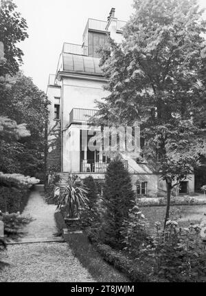 Karl et Hilda Strasser House, conversion et extension, Vienne XIII., Kupelwiesergasse 28, côté jardin, 1918-1919, photo prise en 1930, négatif, négatif verre, plaque : 24 x 18 cm, Autriche Banque D'Images