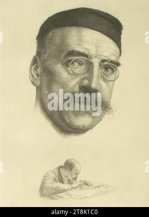 Autoportrait Cossmann, Alfred Cossmann, Graz 1870 - 1951 Vienne, tirage, gravure sur cuivre, feuille : 30,6 x 23 cm, Autriche Banque D'Images